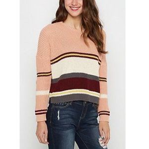 ANTHROPOLOGIE CLOVER + SCOUT Knit Varsity Stripe Sweater